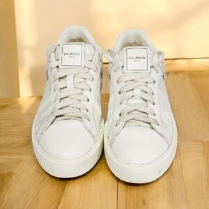 Balmain Men's White Leather Sneakers